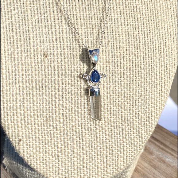 Kyanite & Crystal Quartz Necklace - Picture 7 of 15